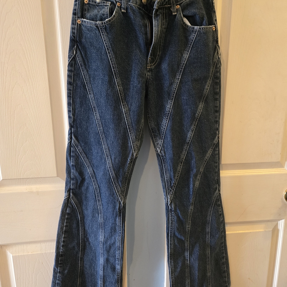 Urban Outfitters Dark Blue Panel Flare Jeans